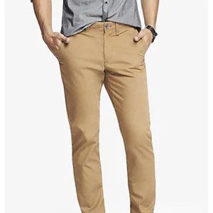 Express Slim Dark Khaki Finn Chino Pants